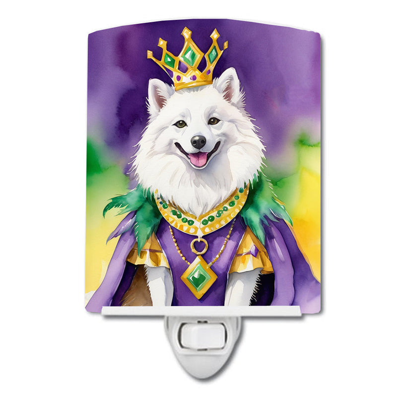American Eskimo King of Mardi Gras Ceramic Night Light