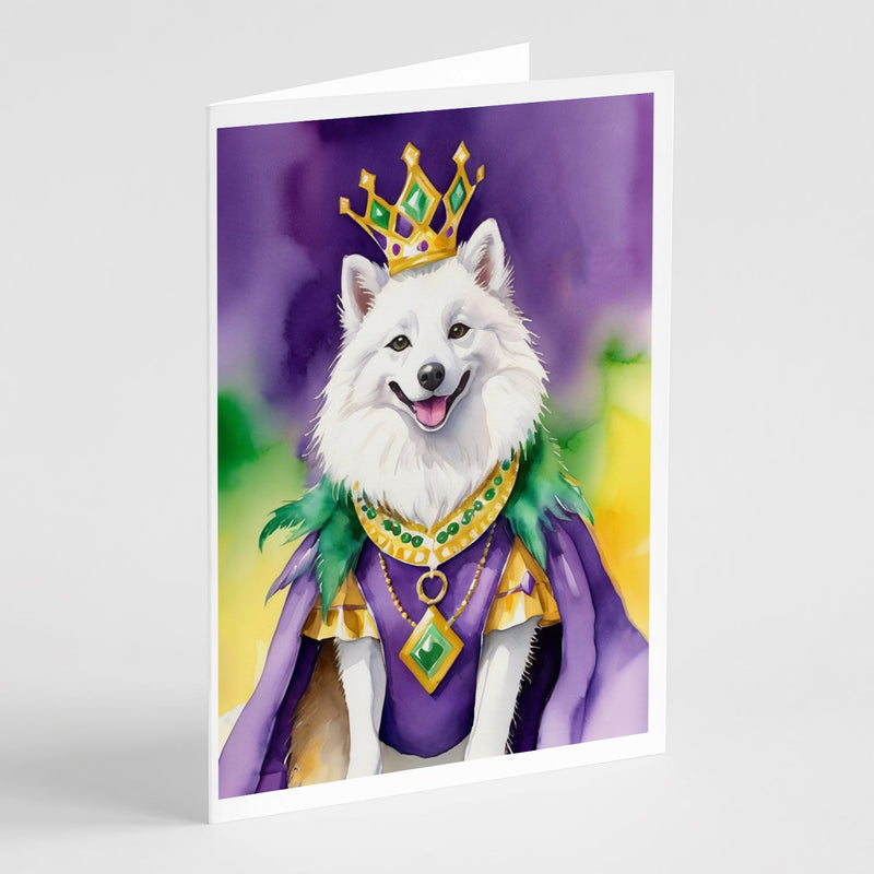 American Eskimo King of Mardi Gras Greeting Cards - Blank Note Cards – 8-Pack of Artist-Designed Cards with Envelopes