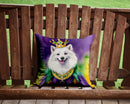 American Eskimo King of Mardi Gras Throw Pillow - 14x14 Decorative Pillow – Art for Your Home & Patio