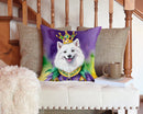 American Eskimo King of Mardi Gras Throw Pillow - 14x14 Decorative Pillow – Art for Your Home & Patio