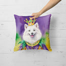 American Eskimo King of Mardi Gras Throw Pillow