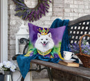 American Eskimo King of Mardi Gras Throw Pillow