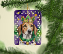 American Foxhound King of Mardi Gras Porcelain Ornament