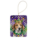 American Foxhound King of Mardi Gras Porcelain Ornament