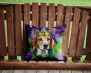 American Foxhound King of Mardi Gras Throw Pillow - 14x14 Decorative Pillow – Art for Your Home & Patio