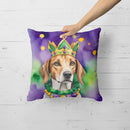 American Foxhound King of Mardi Gras Throw Pillow
