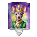 American Hairless Terrier King of Mardi Gras Ceramic Night Light