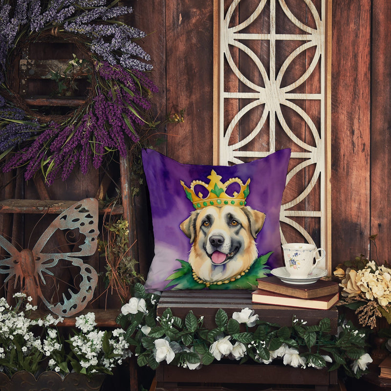 Anatolian Shepherd Dog King of Mardi Gras Throw Pillow - 14x14 Decorative Pillow – Art for Your Home & Patio