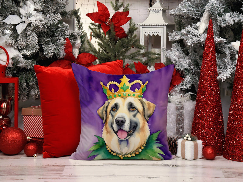 Anatolian Shepherd Dog King of Mardi Gras Throw Pillow - 14x14 Decorative Pillow – Art for Your Home & Patio
