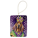 Bloodhound King of Mardi Gras Porcelain Ornament
