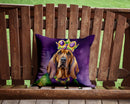 Bloodhound King of Mardi Gras Throw Pillow - 14x14 Decorative Pillow – Art for Your Home & Patio