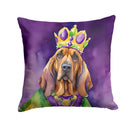 Bloodhound King of Mardi Gras Throw Pillow