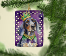 Bluetick Coonhound King of Mardi Gras Porcelain Ornament