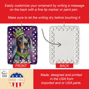 Bluetick Coonhound King of Mardi Gras Porcelain Ornament