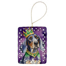 Bluetick Coonhound King of Mardi Gras Porcelain Ornament