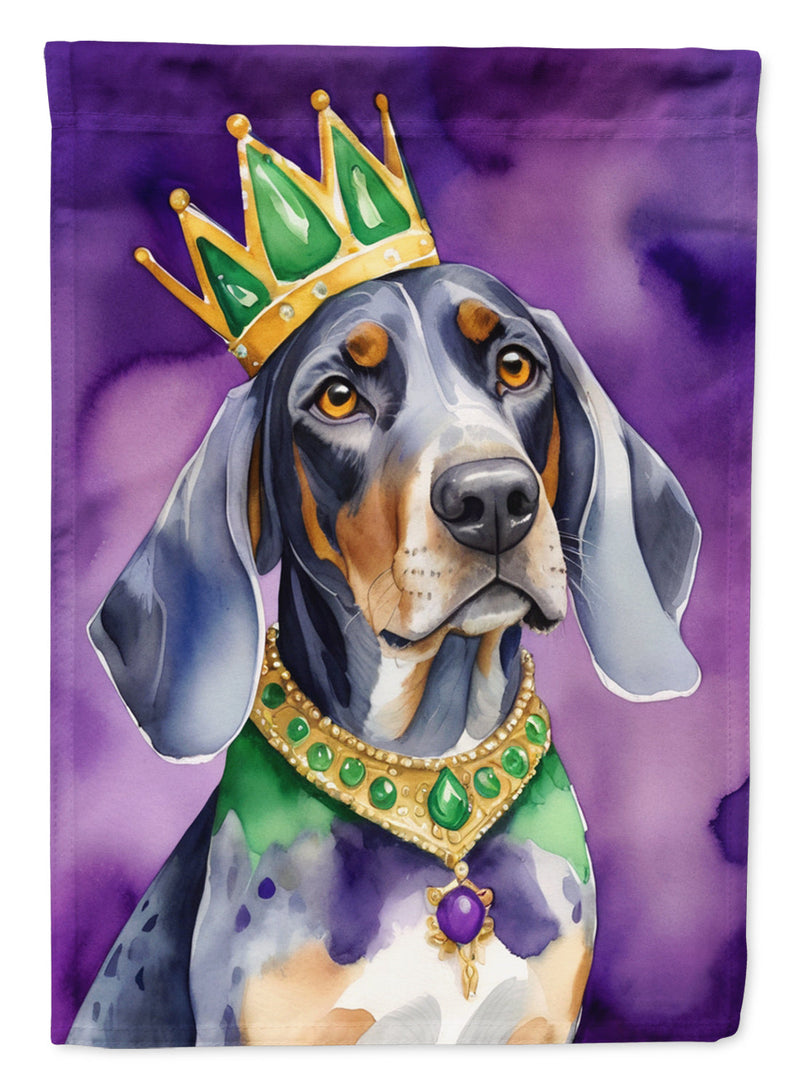 Bluetick Coonhound King of Mardi Gras Garden Flag - Vibrant Dog-Themed Yard Decor by Caroline's Treasures