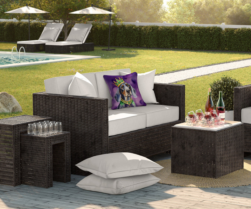 Bluetick Coonhound King of Mardi Gras Throw Pillow