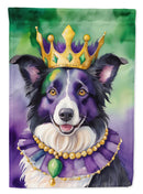 Border Collie King of Mardi Gras House Flag
