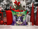 Border Collie King of Mardi Gras Throw Pillow - 14x14 Decorative Pillow – Art for Your Home & Patio