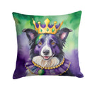 Border Collie King of Mardi Gras Throw Pillow - 14x14 Decorative Pillow – Art for Your Home & Patio