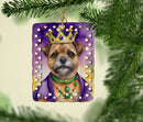 Border Terrier King of Mardi Gras Porcelain Ornament