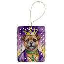 Border Terrier King of Mardi Gras Porcelain Ornament