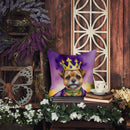 Border Terrier King of Mardi Gras Throw Pillow - 14x14 Decorative Pillow – Art for Your Home & Patio