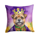 Border Terrier King of Mardi Gras Throw Pillow - 14x14 Decorative Pillow – Art for Your Home & Patio