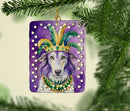 Borzoi King of Mardi Gras Porcelain Ornament