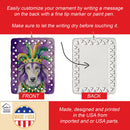 Borzoi King of Mardi Gras Porcelain Ornament