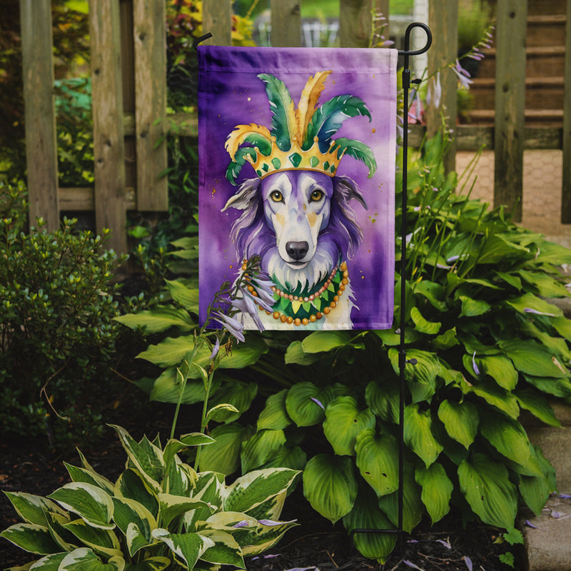 Borzoi King of Mardi Gras Garden Flag - Vibrant Dog-Themed Yard Decor by Caroline's Treasures