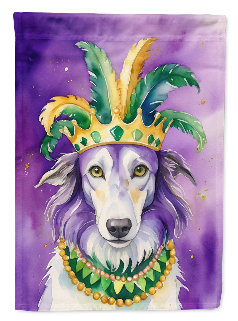 Borzoi King of Mardi Gras Garden Flag - Vibrant Dog-Themed Yard Decor by Caroline's Treasures