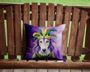 Borzoi King of Mardi Gras Throw Pillow - 14x14 Decorative Pillow – Art for Your Home & Patio
