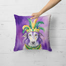 Borzoi King of Mardi Gras Throw Pillow