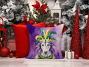 Borzoi King of Mardi Gras Throw Pillow