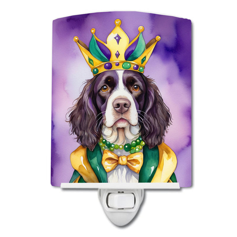 English Springer Spaniel King of Mardi Gras Ceramic Night Light
