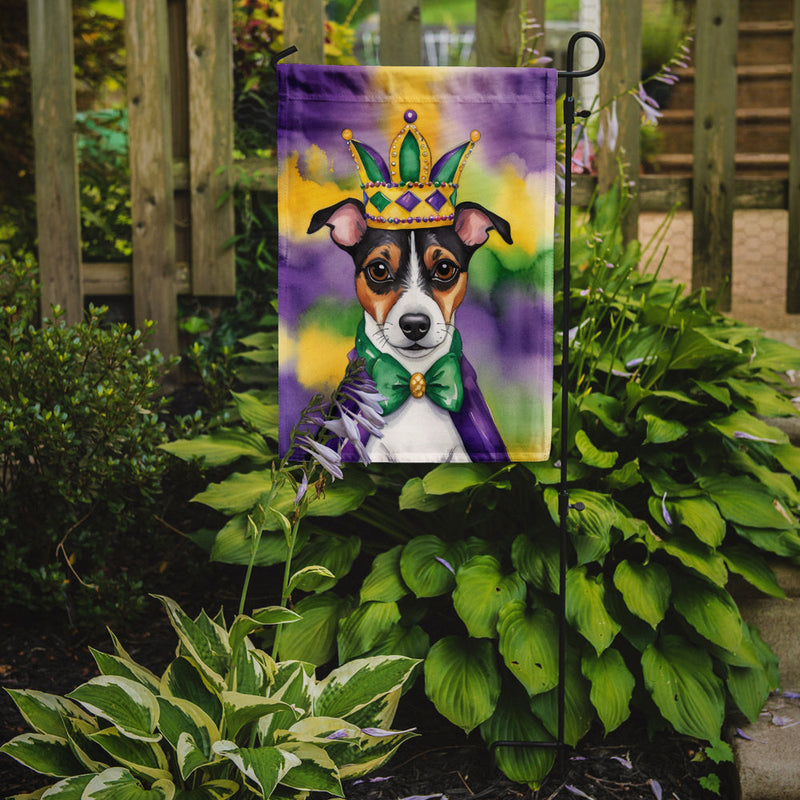 Jack Russell Terrier King of Mardi Gras Garden Flag - Vibrant Dog-Themed Yard Decor by Caroline's Treasures