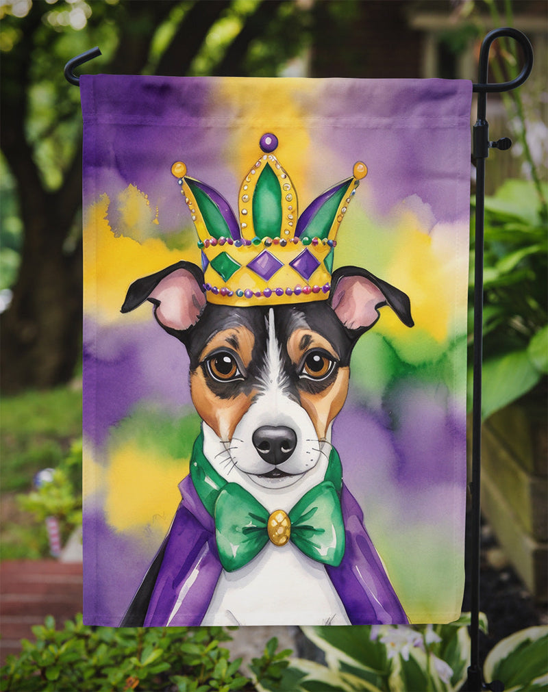 Jack Russell Terrier King of Mardi Gras Garden Flag - Vibrant Dog-Themed Yard Decor by Caroline's Treasures