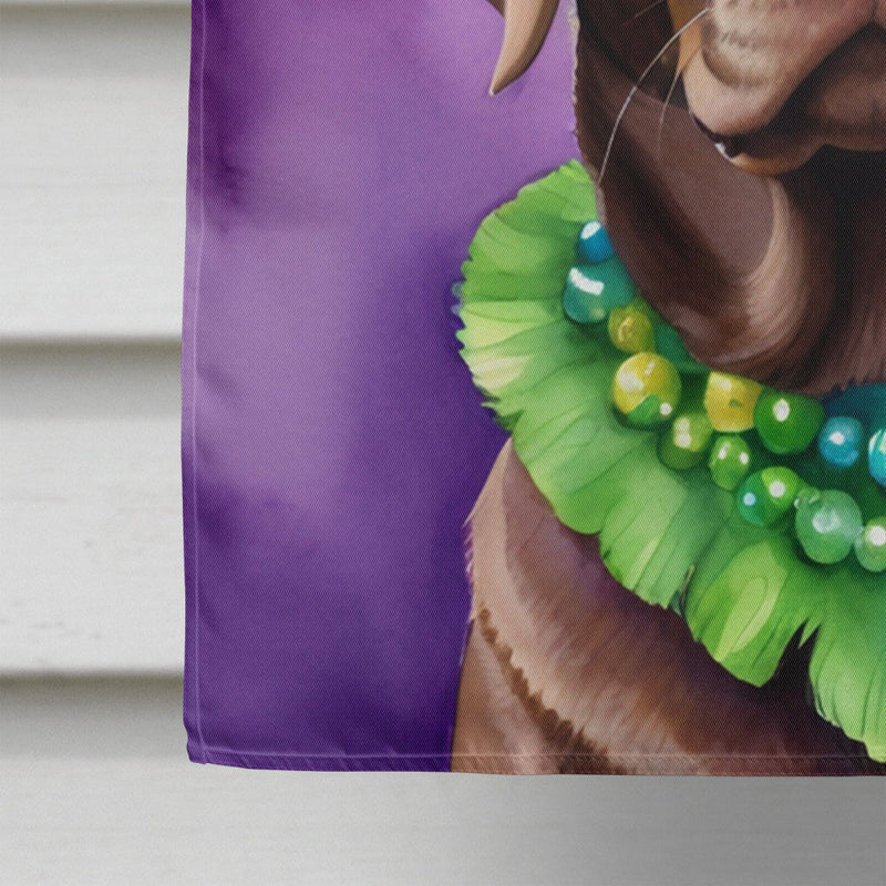Labrador Retriever King of Mardi Gras House Flag