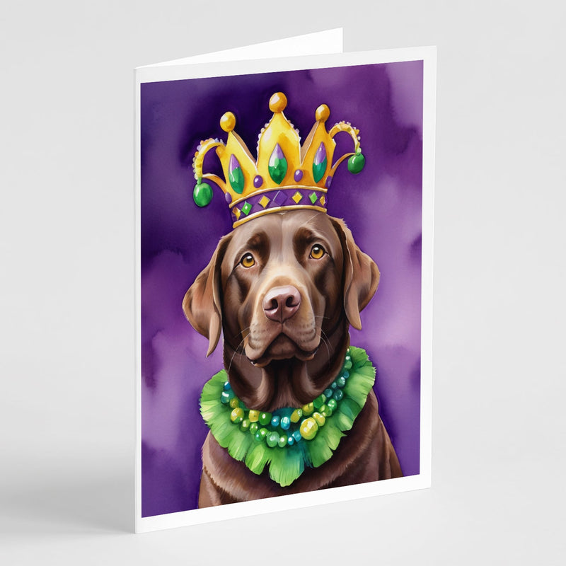 Labrador Retriever King of Mardi Gras Greeting Cards Pack of 8