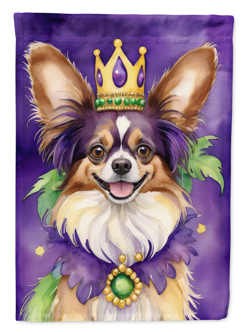 Papillon King of Mardi Gras Garden Flag - Vibrant Dog-Themed Yard Decor by Caroline's Treasures