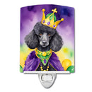 Black Poodle King of Mardi Gras Ceramic Night Light