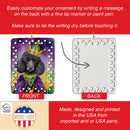 Black Poodle King of Mardi Gras Porcelain Ornament