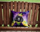 Black Poodle King of Mardi Gras Throw Pillow - 14x14 Decorative Pillow – Art for Your Home & Patio