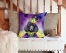 Black Poodle King of Mardi Gras Throw Pillow - 14x14 Decorative Pillow – Art for Your Home & Patio