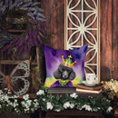 Black Poodle King of Mardi Gras Throw Pillow - 14x14 Decorative Pillow – Art for Your Home & Patio