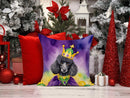Black Poodle King of Mardi Gras Throw Pillow - 14x14 Decorative Pillow – Art for Your Home & Patio