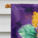 Black Poodle King of Mardi Gras House Flag