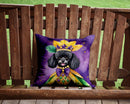 Black Poodle King of Mardi Gras Throw Pillow - 14x14 Decorative Pillow – Art for Your Home & Patio