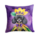 Black Poodle King of Mardi Gras Throw Pillow - 14x14 Decorative Pillow – Art for Your Home & Patio